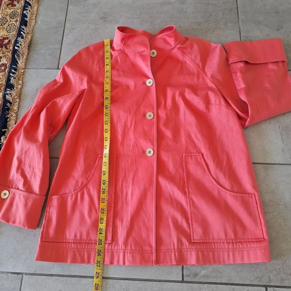 ST. JOHN SPORT Pink Long Pocket cotton Jacket‎ Coat size M